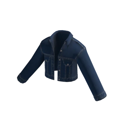 Blue Cropped Denim Jean Jacket