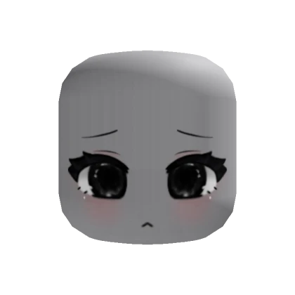 Cute Tired Chibi Face Blush (Black)