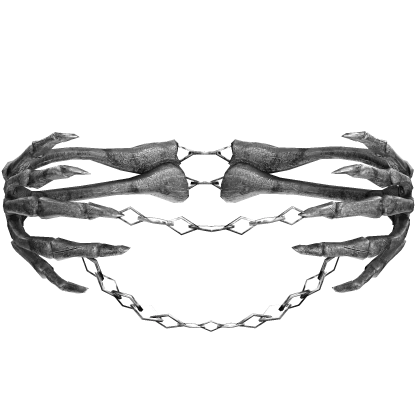 Grunge Skeleton Hand Headchain White