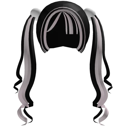 ꒰♡꒱ kawaii black pink curly jirai kei pigtails