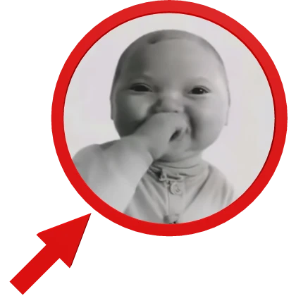 Laughing Ai Baby Red Circle