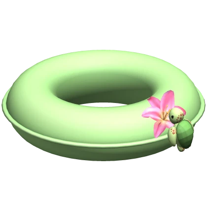 Summer Flower and Turtle Swimming Floatie in Green