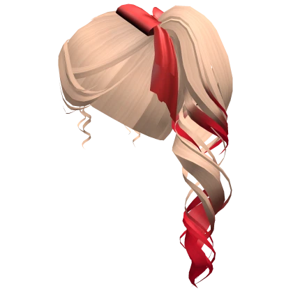 Christmas Blonde & Red Curly Ponytail