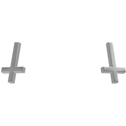 White Upside Down Cross Hairclips