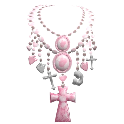 Royal gothic cross necklace [pink]