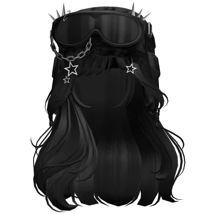 Black Lush Waves w/ Y2K Ushanka Goggles