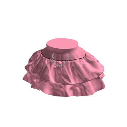 Pink Ruffled  Chain Skirt