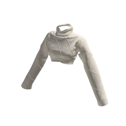 Ultra Cropped 1994 Knit Sweater in Bone White