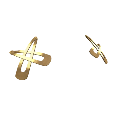 Y2K Crossed Snap Clips [Gold]