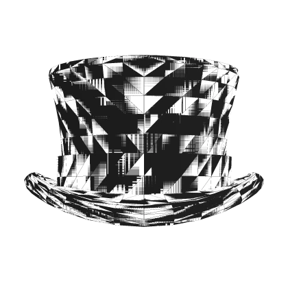 Black And White Glitch Magician Top Hat [Animated]