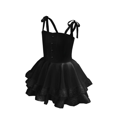 ♡ Ribbon Dress Cute - Black ♡