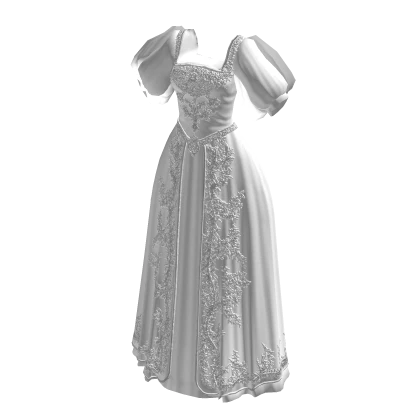 ♾️ White & silver medieval gown