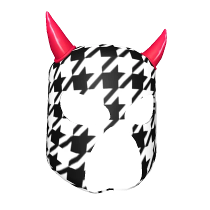 Devil Houndstooth Ski Mask With Horns 3.0 Head