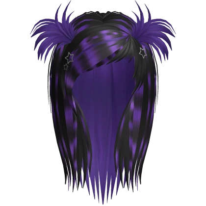 Scene Emo Long Vkei Rockstar Hair (black & purple)