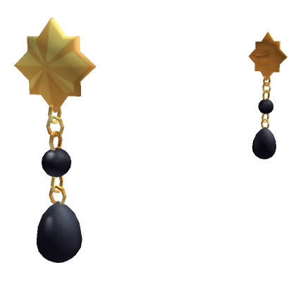 Star Pearl Dangle Earring - Black