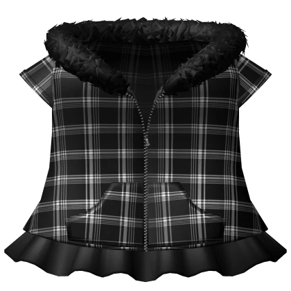 gothic cute plaid hoodie & mini skirt 3.0 - black