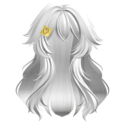 Fluffy Layered Flowy Anime Hairstyle (White) 