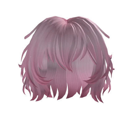 Pink Anime Short Wavy Hair