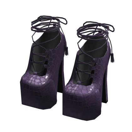 Peony Doll Platform High Heels (Purple)