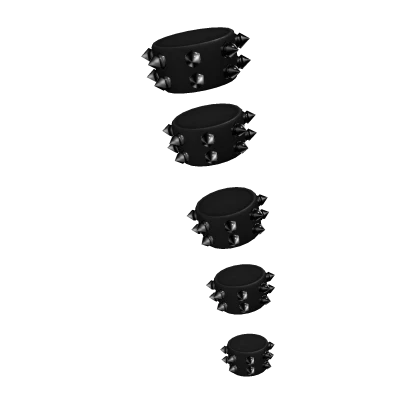 Left Leg Black Spikes Leather Cyberpunk Emo Y2K