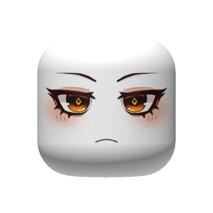 Orange Stern Anime Face (white skintone)