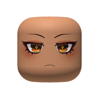 Orange Stern Anime Face (nougat skintone)