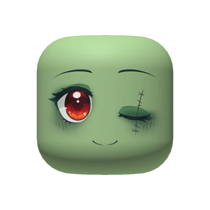 Zombie Anime Face (w/ stitches & smile)