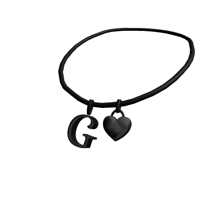 3.0 Initial Necklace: G (Black)