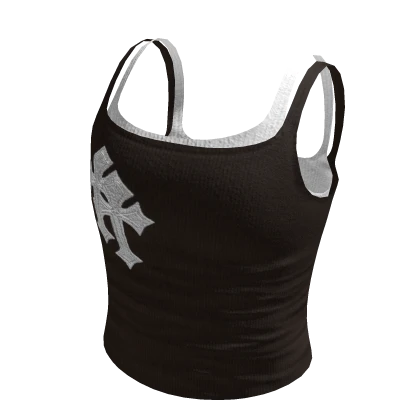 Brown Y2K Chrome Cross Double Top