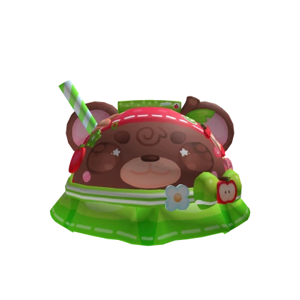 Cute Apple Juice Box Bear In Brown