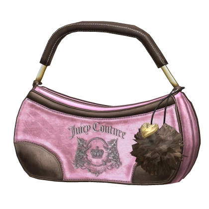 Y2K Juicy Velvet Couture Bag in Pink & Brown