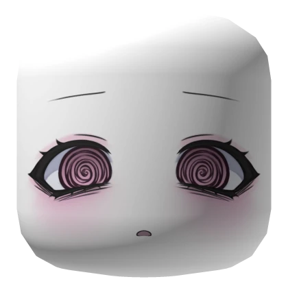 kawaii chibi hypnotized dizzy anime face mask