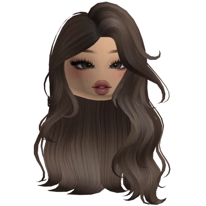 Loose Long Wavy Brown Hair With Cute Makeup