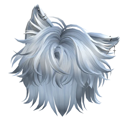 Sky Blue Pierced Cat Ears Hair