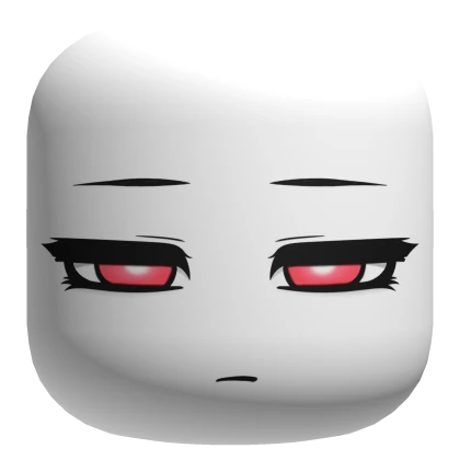 Emotionless Face With Red Eyes - White