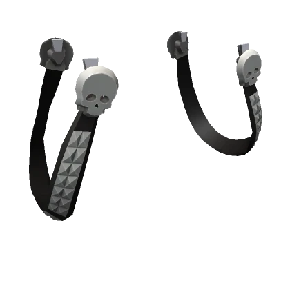 (1.0) Y2K Skull Studded Suspenders - Black