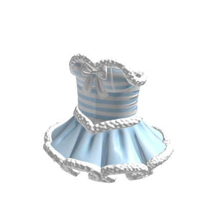 Santa Dress blue white striped