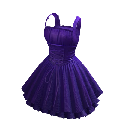 Mini Laced Gothic Dress - Purple