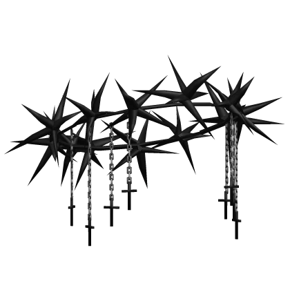 Goth Black Thorn Crown w/ Crosses
