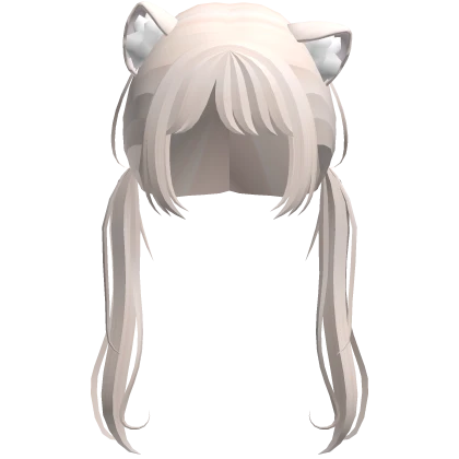 ♡ : blonde low sleepy pigtails w/ kitty ears