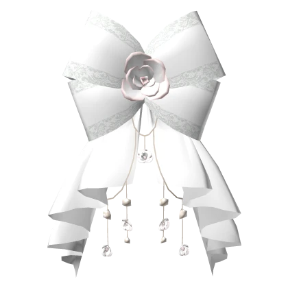 Elegant Rose Bow White with Drapes