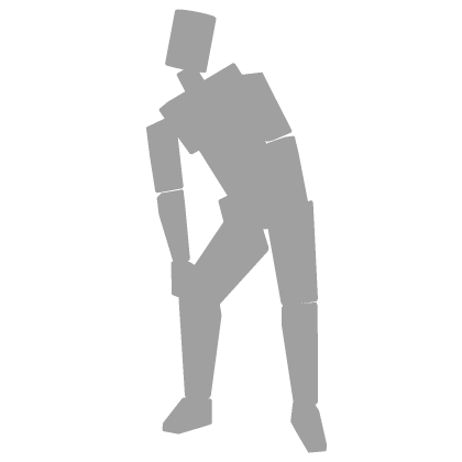 kawaii profile pose leg on knee 