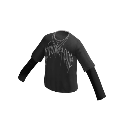 Long Sleeve Layered Shirt w/ Chains