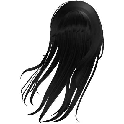 ♰ : wispy windy flowy emo hair - black