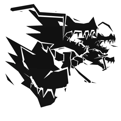 Cartoony White Lightning Dragon Heads