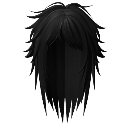 Messy Emo Shaggy Rockstar Hair in Black
