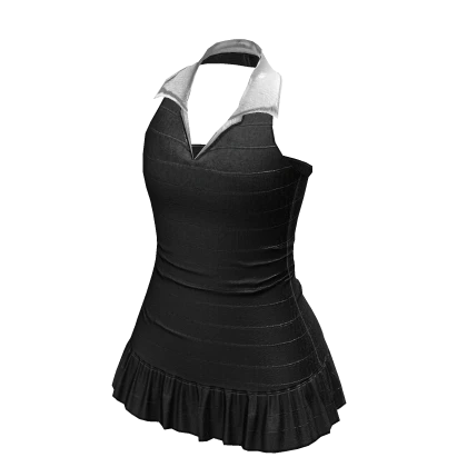 2000s Sleeveless Polo Dress in Black