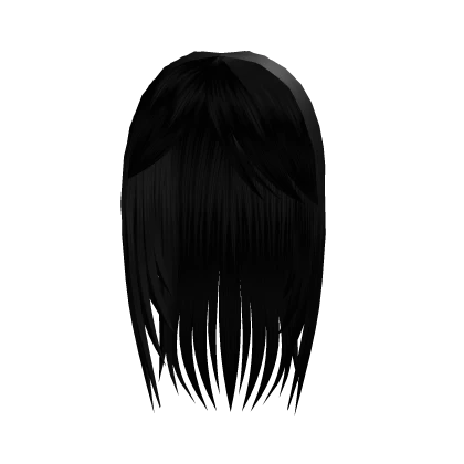 side bang straight emo hair black ♡