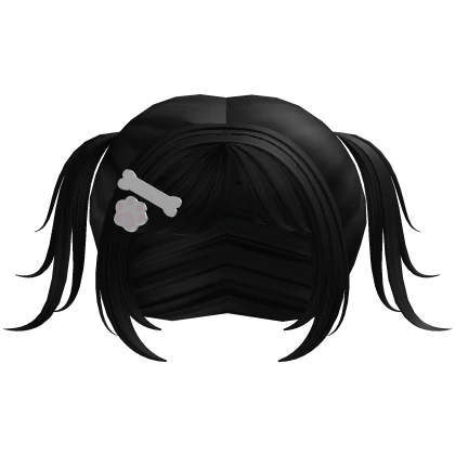 ♡ kawaii black pigtails w/ hairclips