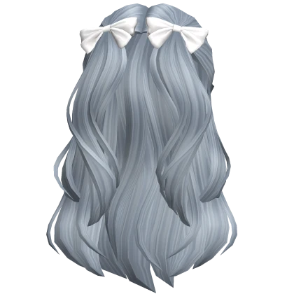 Flowy Half Up Hair /w Bows (Blue)